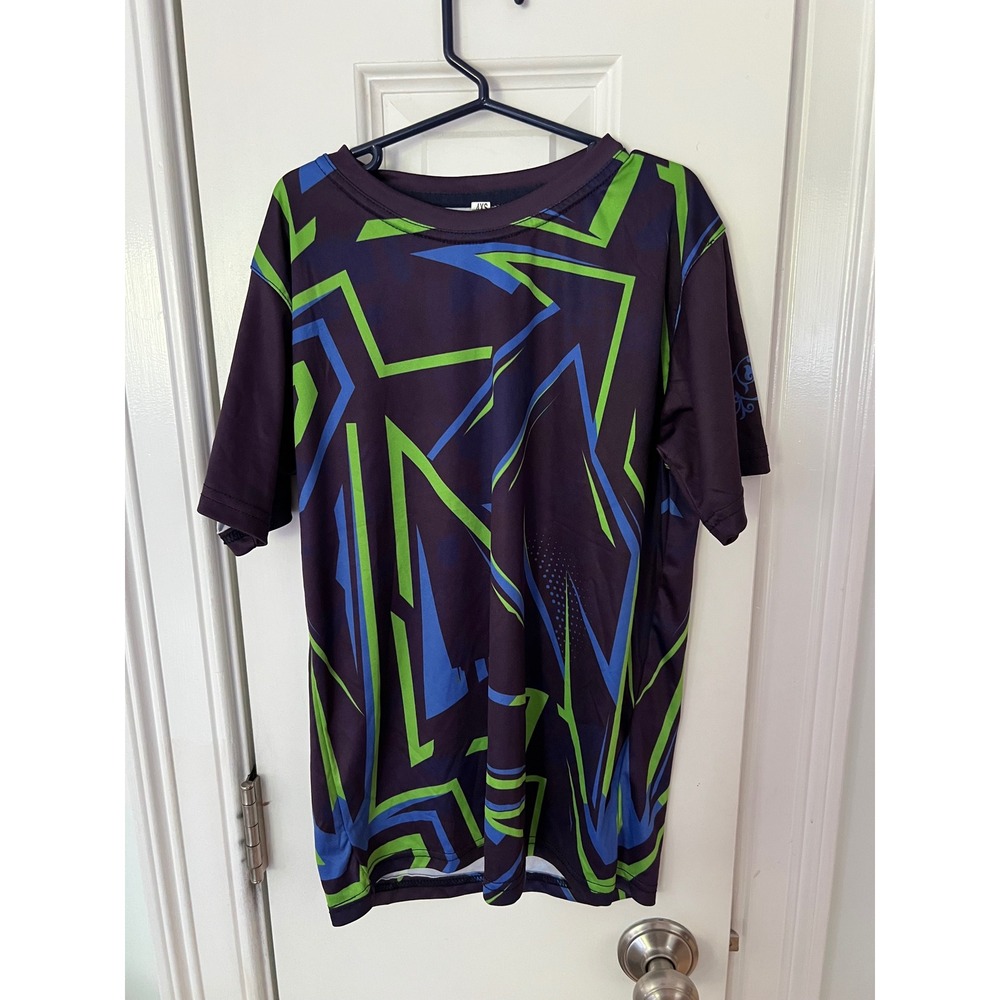 Kids AXS Athletic Jersey Short Sleeve Geometric Abstract Purple Blue Green